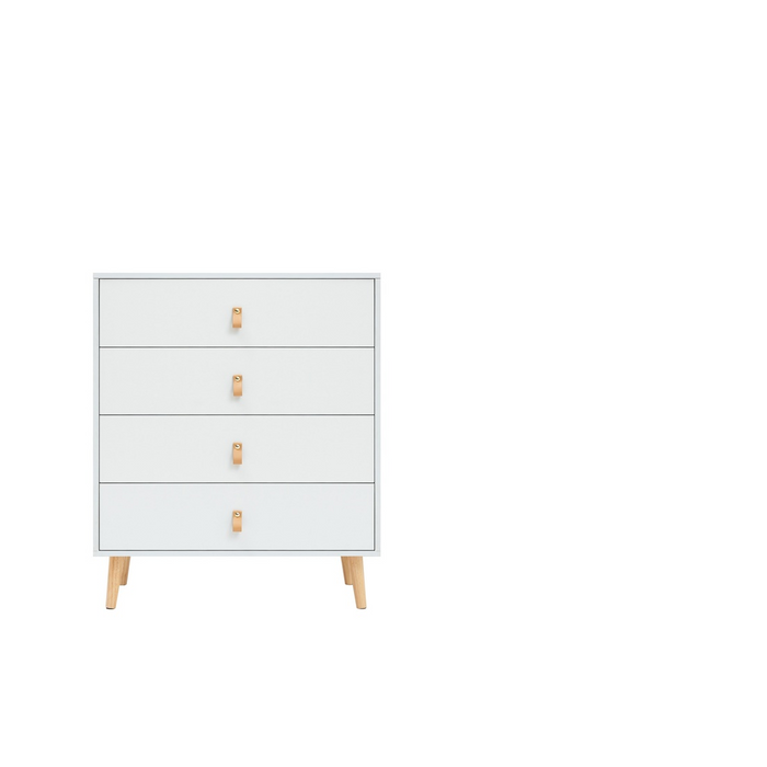 Cómoda tiano con 4 cajones en blanco. 94cm(alto) 80cm(ancho) 39.5cm(fondo)