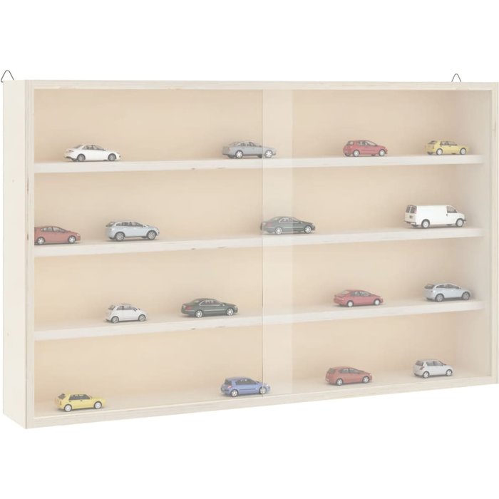 Vitrina de madera con puertas, 60 x 8,5 x 37 cm