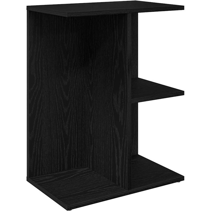 Mesita de noche madera de ingeniería negro roble 46,5x29x61 cm - comfortxl