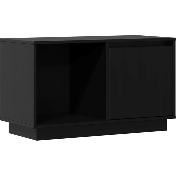 Mueble de tv de pino macizo negro 74x35x44 cm - comfortxl