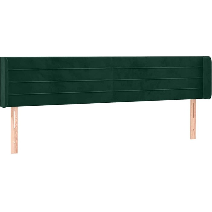 Cabecero cama - mueble cabecero de terciopelo verde oscuro 163x16x78/88 cm