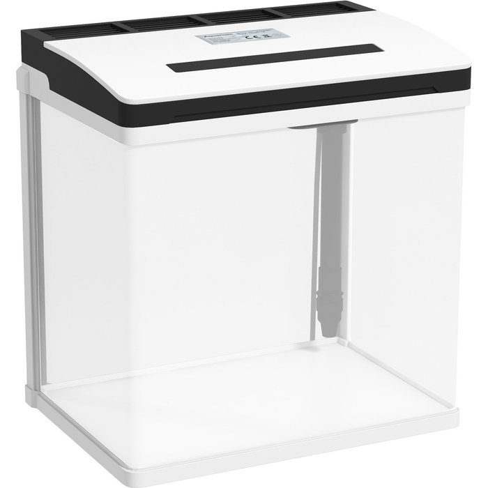 Acuario de cristal pawhut vidrio, abs blanco 29x20x30.5 cm