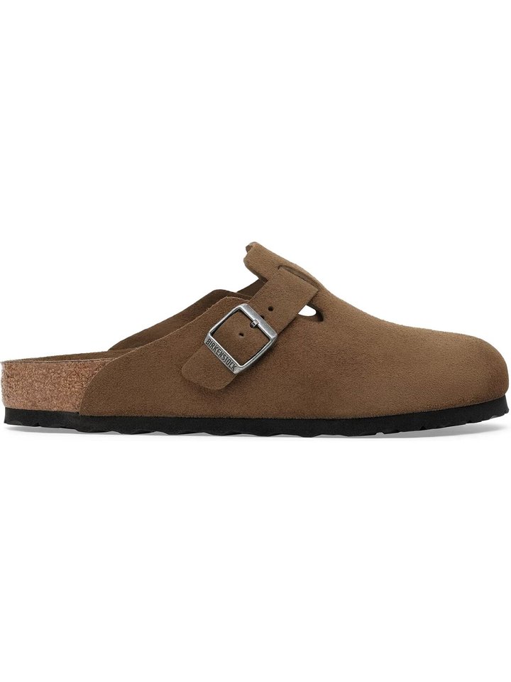 Birkenstock BIRKENSTOCK BOSTON SUEDE LEATHER SOFT FOOTBED DARK TEA - Ciabatta Marrone, view 1