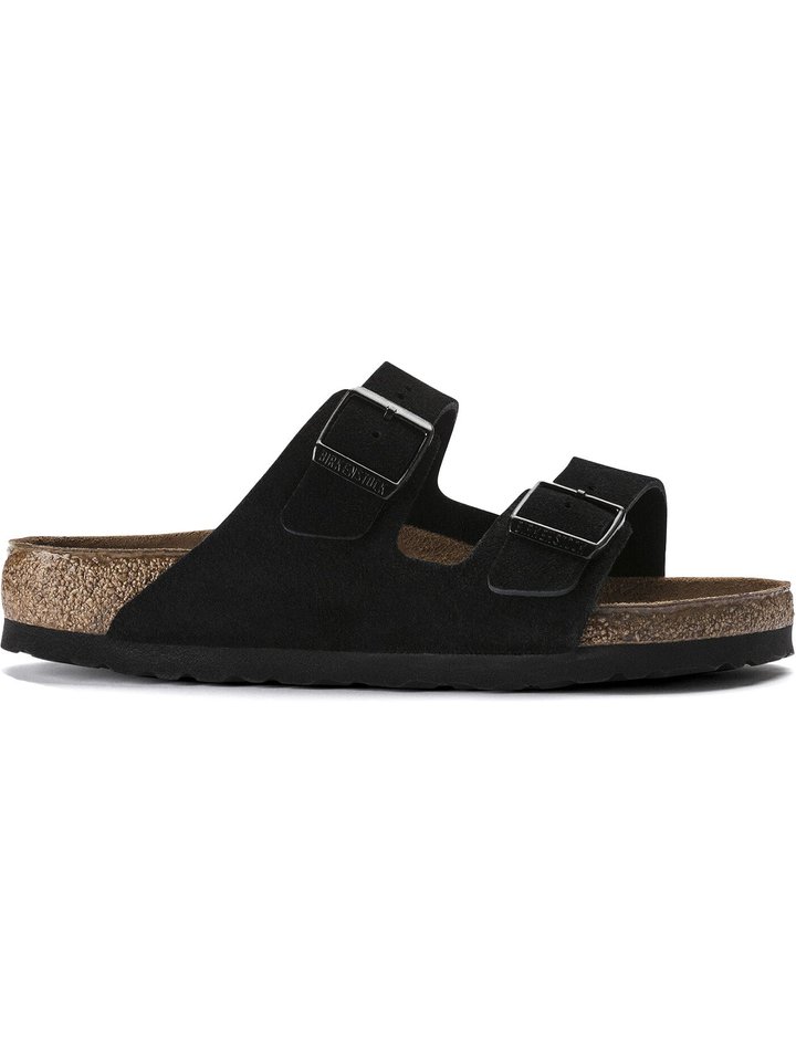 Birkenstock BIRKENSTOCK ARIZONA SUEDE LEATHER SOFT FOOTBED BLACK - Ciabatta Black, view 1