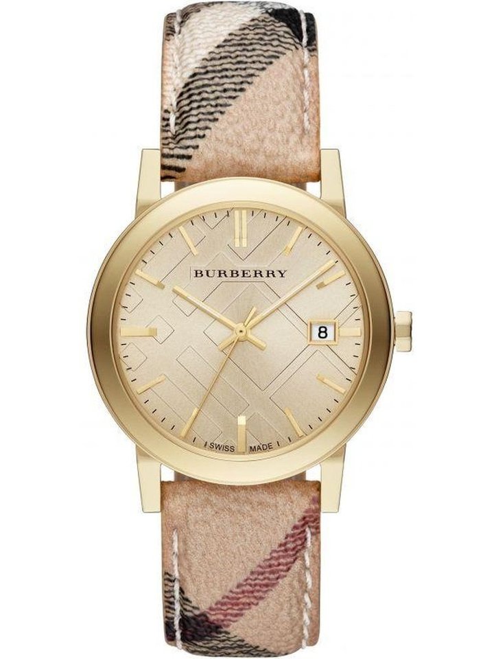 Burberry Burberry BU9026 The City Champagne Dial Check Strap Women's Watch, view 1