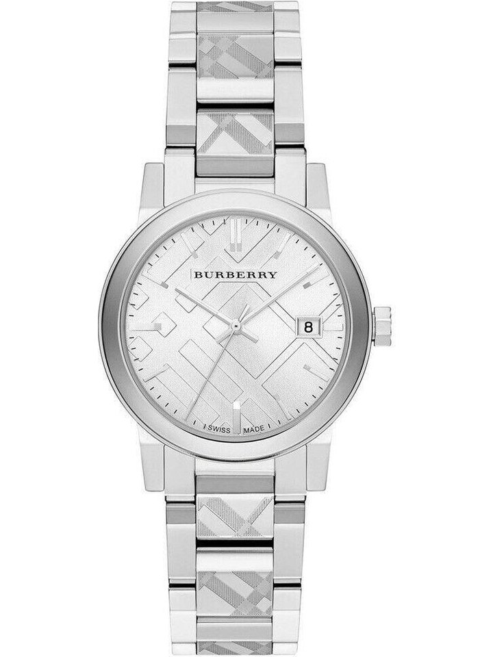 Burberry Burberry BU9144 Silver Check Stamped Dial Women's Watch, view 1