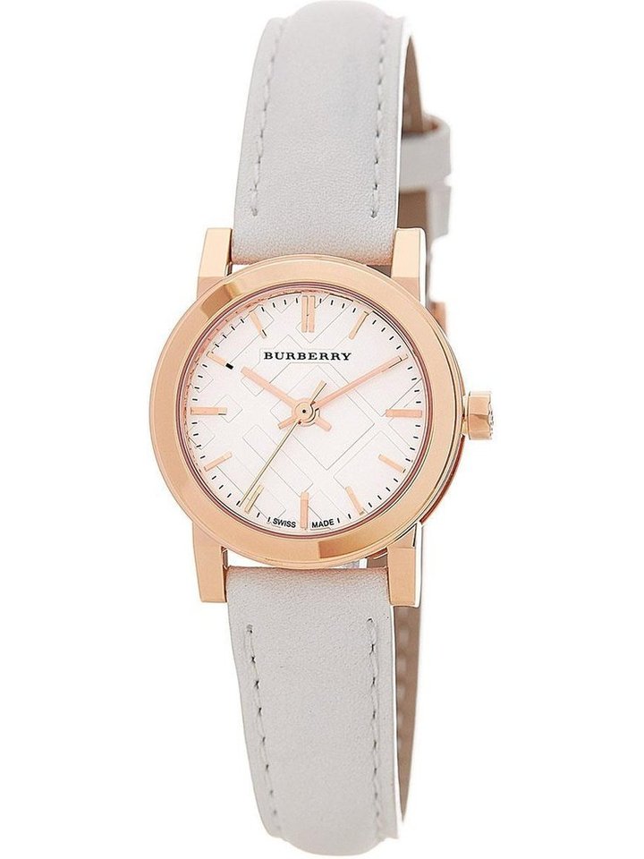 Burberry Burberry BU9209 Rose Gold Tone White Leather Women's Watch, view 1