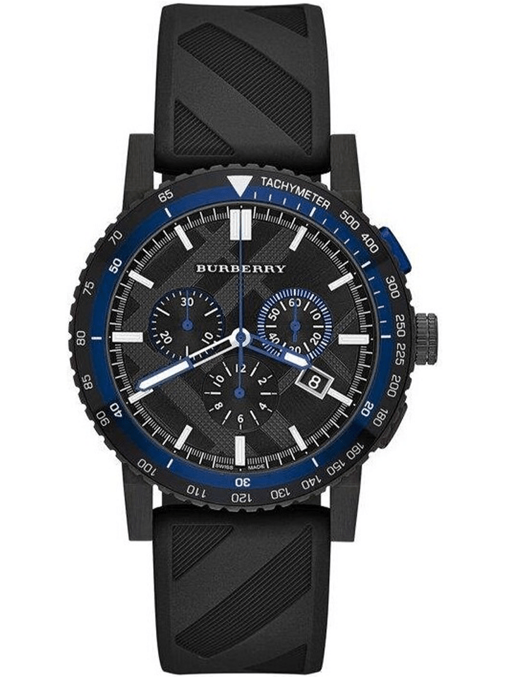 Burberry Burberry BU9806 The City Black Chronograph Men's Watch, view 1