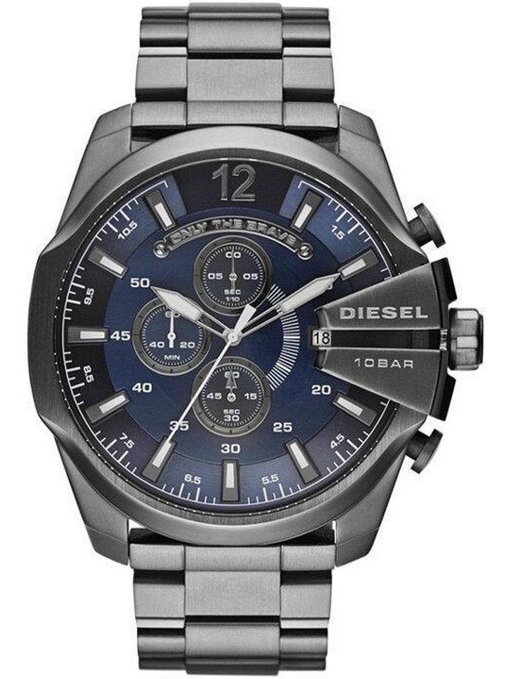 Diesel Diesel DZ4329 Mega Chief Chronograph Blue Dial Gunmetal Ion-plated Men's Watch, view 1