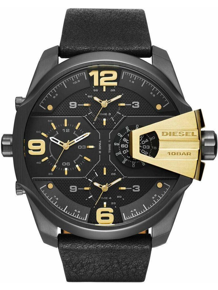Diesel Diesel DZ7377 Uber Chief Black Dial Black Leather Men's Watch, view 1