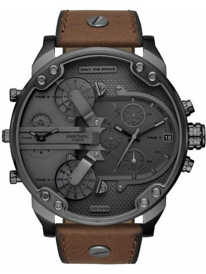 Diesel Diesel DZ7413 Mr. Daddy 2.0 Chronograph Brown Leather Men's Watch, view 1