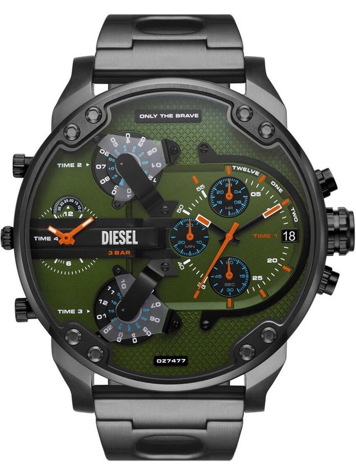 Diesel Diesel Mr. Daddy DZ7477 Green Dial Gunmetal Men's Watch, view 1
