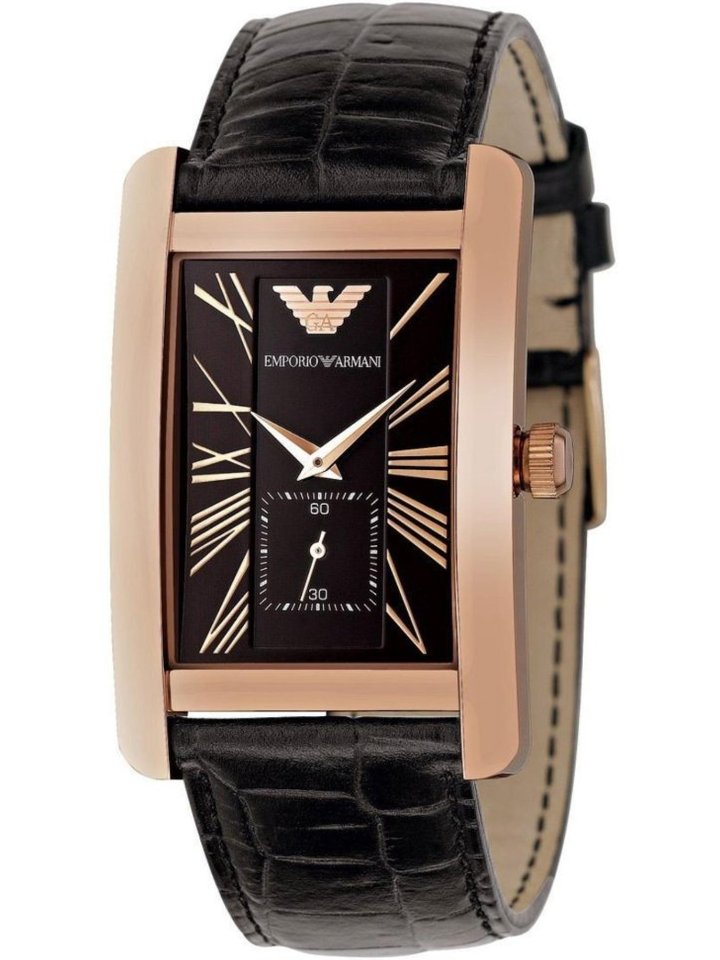 Emporio Armani Emporio Armani AR0168 Rectangular Rose Gold Men's Watch, view 1