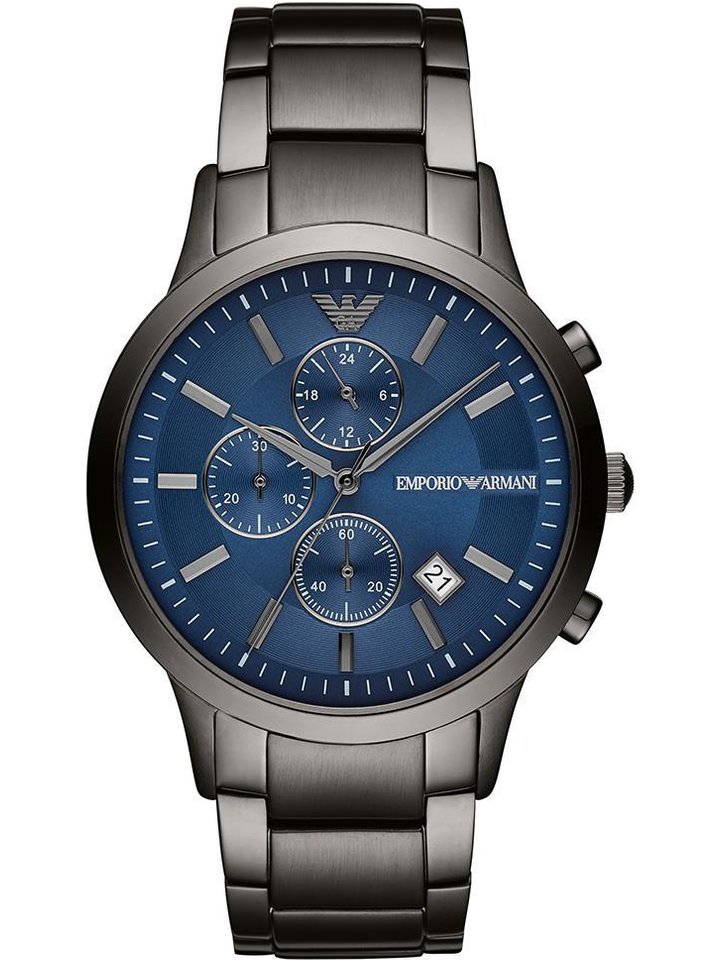 Emporio Armani Emporio Armani AR11215 Chronograph Blue Dial Gunmetal Strap Men's Watch, view 1