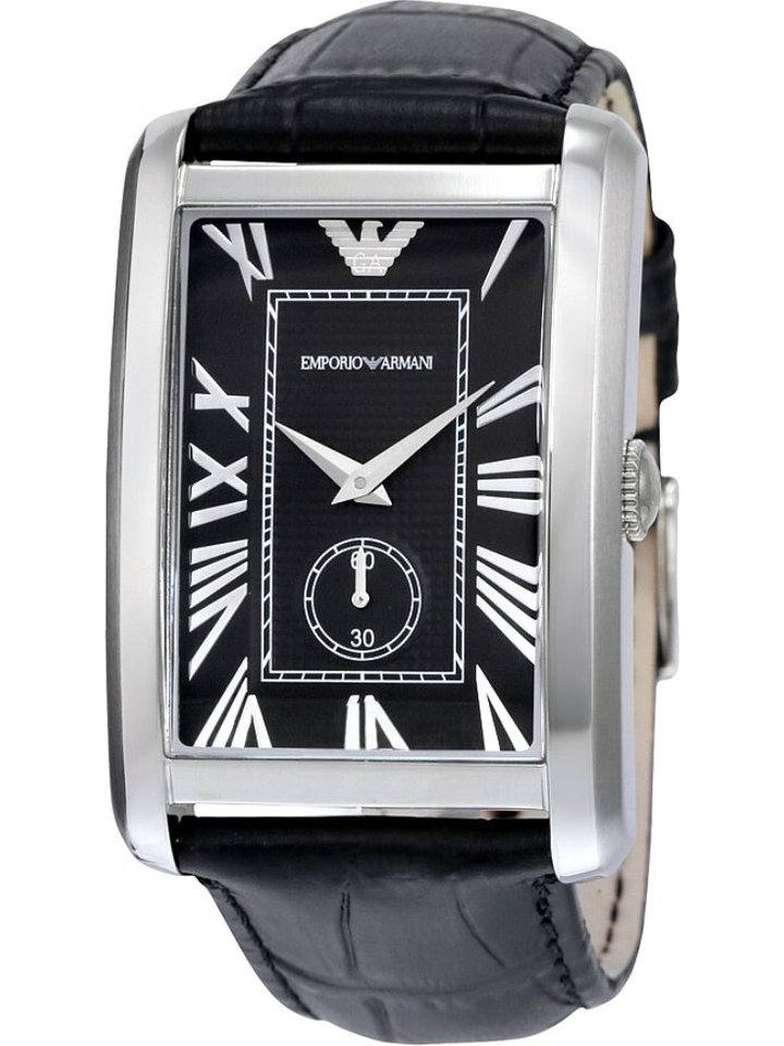 Emporio Armani Emporio Armani AR1604 Rectangular Black Dial Men's Watch, view 1
