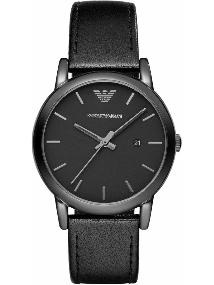 Emporio Armani Emporio Armani AR1732 Luigi Classic Black Leather Strap Men's Watch, view 1
