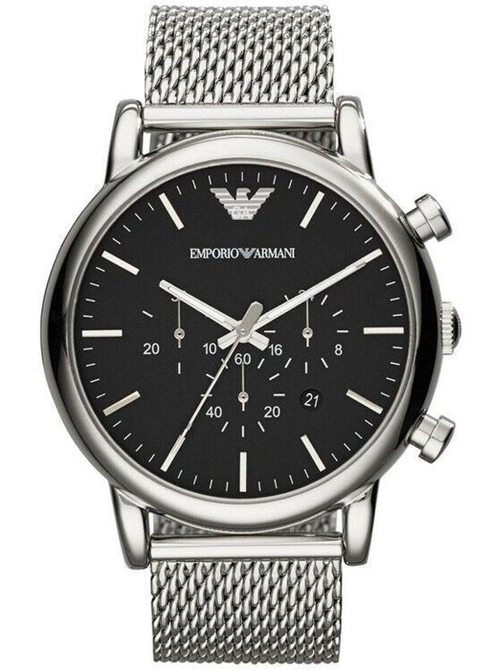 Emporio Armani Emporio Armani AR1808 46mm Classic Chronograph Black Dial Men's Watch, view 1