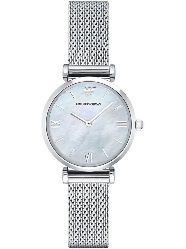 Emporio Armani Emporio Armani AR1955 Mother Of Pearl Mesh Bracelet Ladies Watch, view 1
