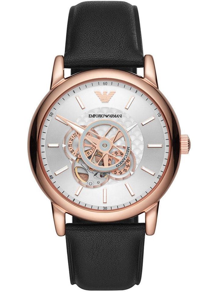 Emporio Armani Emporio Armani AR60013 Automatic Black Leather Men's Watch, view 1