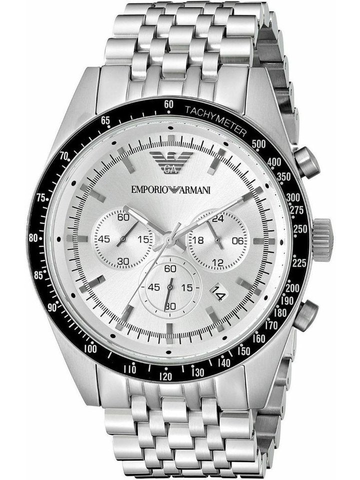 Emporio Armani Emporio Armani AR6073 Sportivo Silver Chronograph Men's Watch, view 1