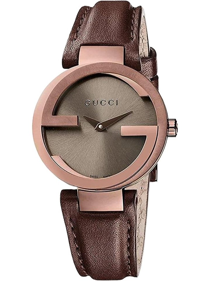 Gucci Gucci YA133504 Interlocking Brown Dial Ladies Watch, view 1