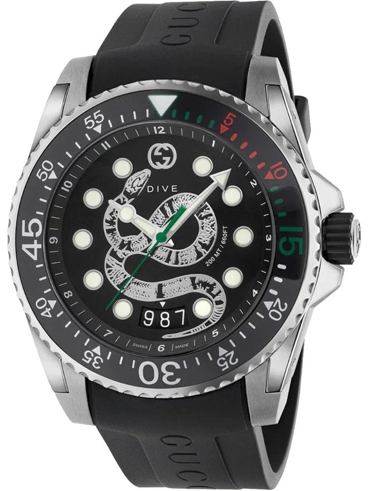 Gucci Gucci YA136217 Black Snake Dial Men's Watch, view 1
