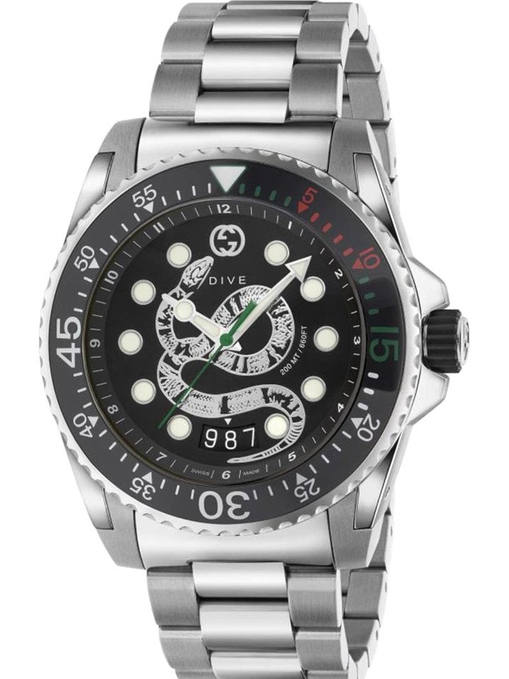 Gucci Gucci YA136218 Black Snake Dial Men's Watch, view 1