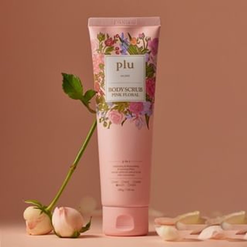 plu - Pink Floral Body Scrub 200g