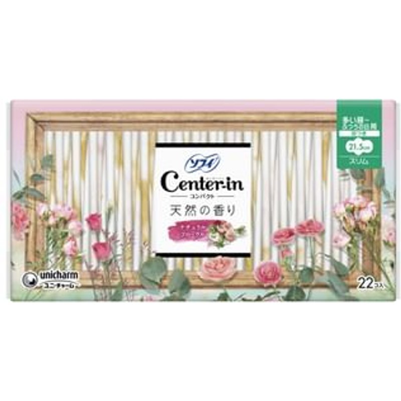 Unicharm - Center-In 1/2 Heavy Day Wing Feminine Pads 21.5cm Sweet Floral - 22 pcs