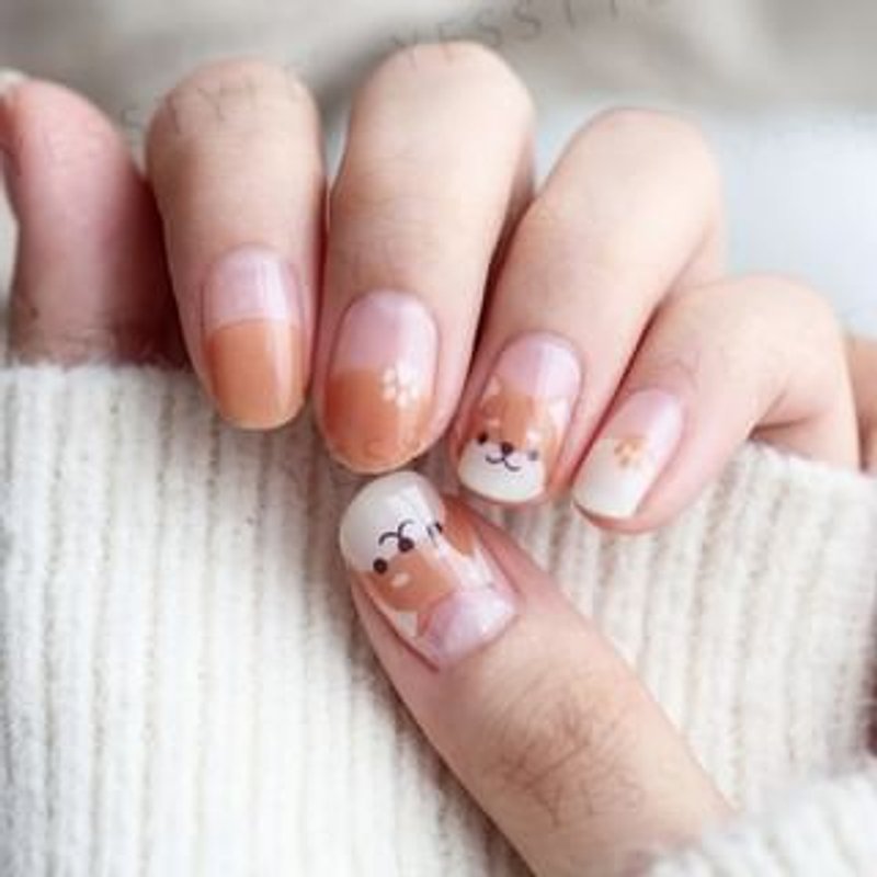 Lunacaca - Shiba Inu Step Nail Art Stickers 24 pcs