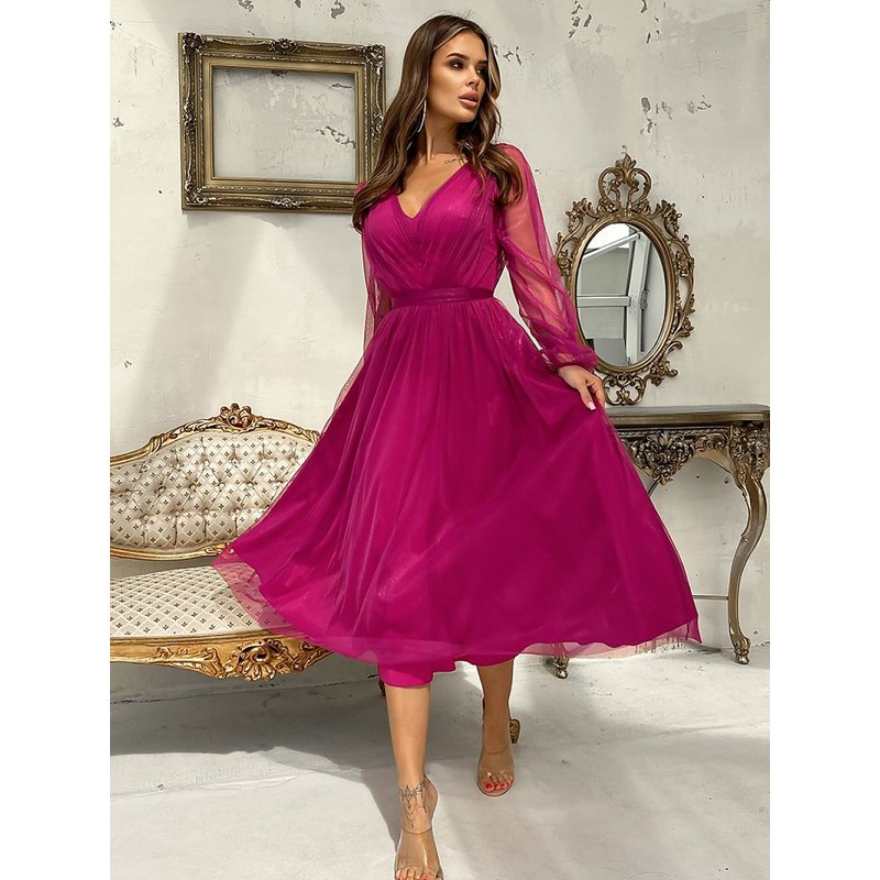 Evening dress model 188226 Bicotone - 36 - Violet