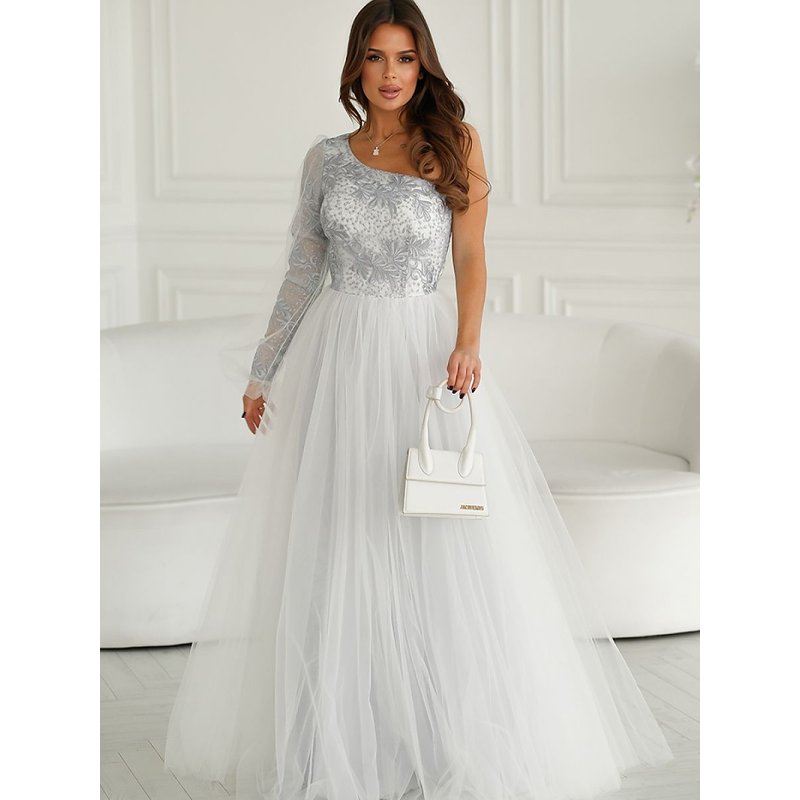 Long dress model 192638 Bicotone - 38 - Grey