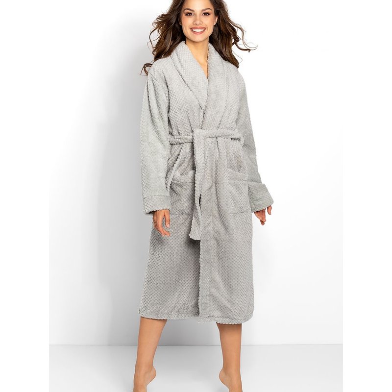 Bathrobe model 175041 Momenti Per Me - S - Grey