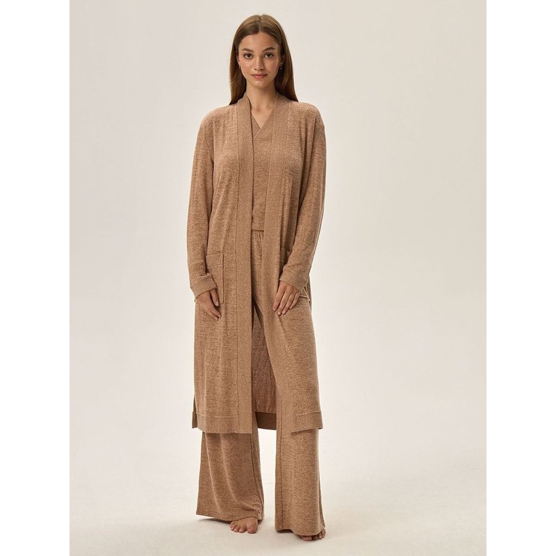Long bathrobe model 199460 Henderson - L/XL - Beige