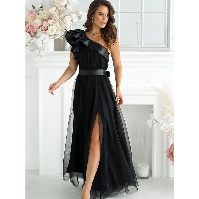 Long dress model 200244 Bicotone - 40 - Black