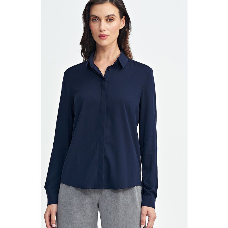 Long sleeve shirt model 202461 Nife - 38 - Navy blue