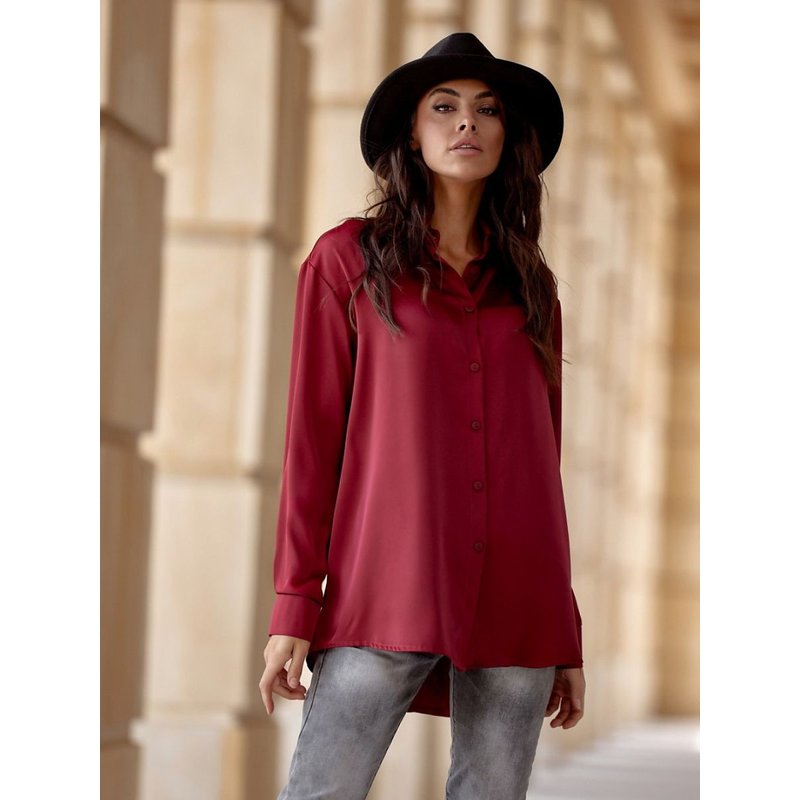 Long sleeve shirt model 203283 Roco Fashion - 36 - Red