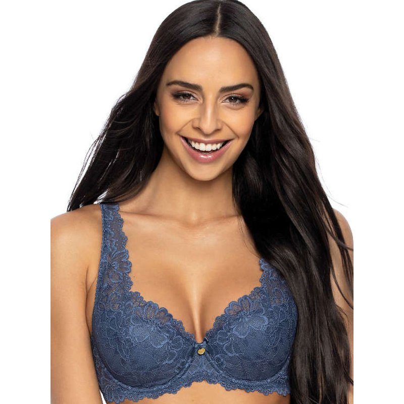 Padded bra model 204195 Mat - 75A - Navy blue