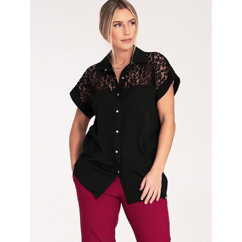 Short sleeve shirt model 204319 Figl - XL - Black