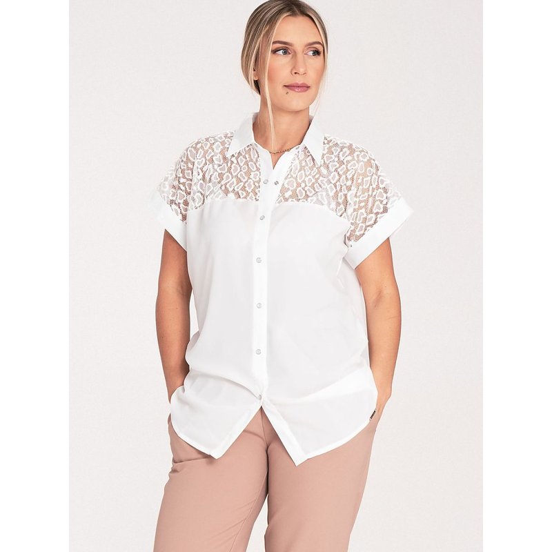 Short sleeve shirt model 204320 Figl - S - Beige