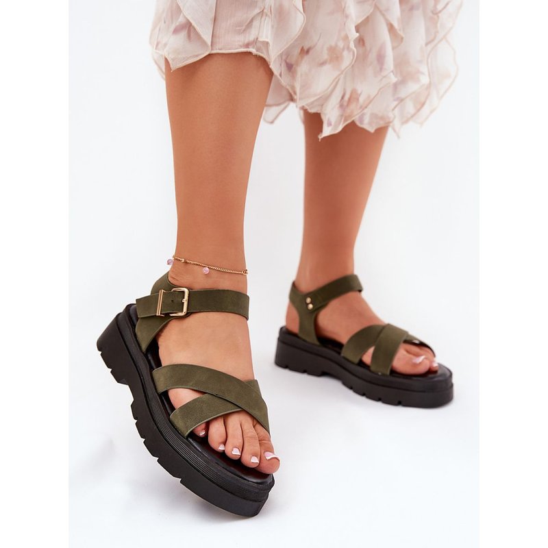 Platform sandals model 209898 Step in style - 38 - Green