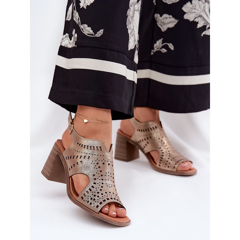 Heel sandals model 211364 Step in style - 38 - Yellow