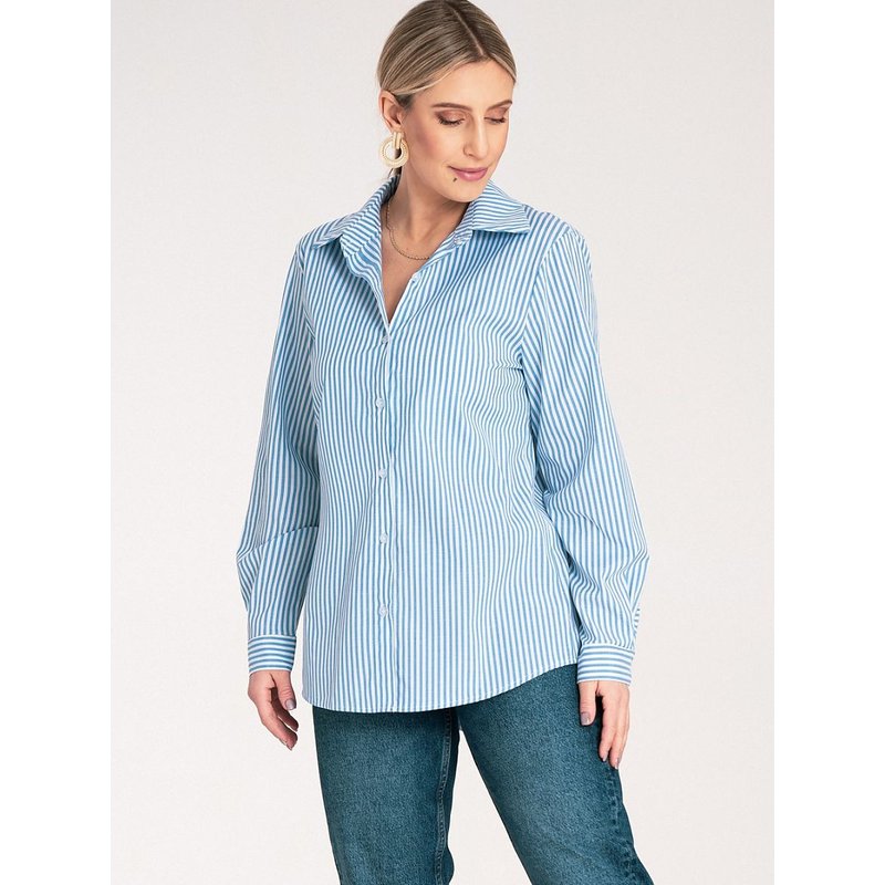 Long sleeve shirt model 214917 Figl - S/M - Blue