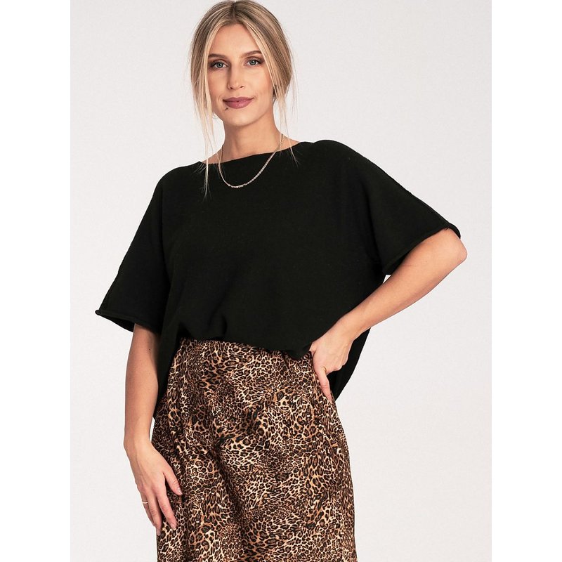 Bat style blouse model 217074 Figl - ONE-SIZE-FITS-ALL - Black