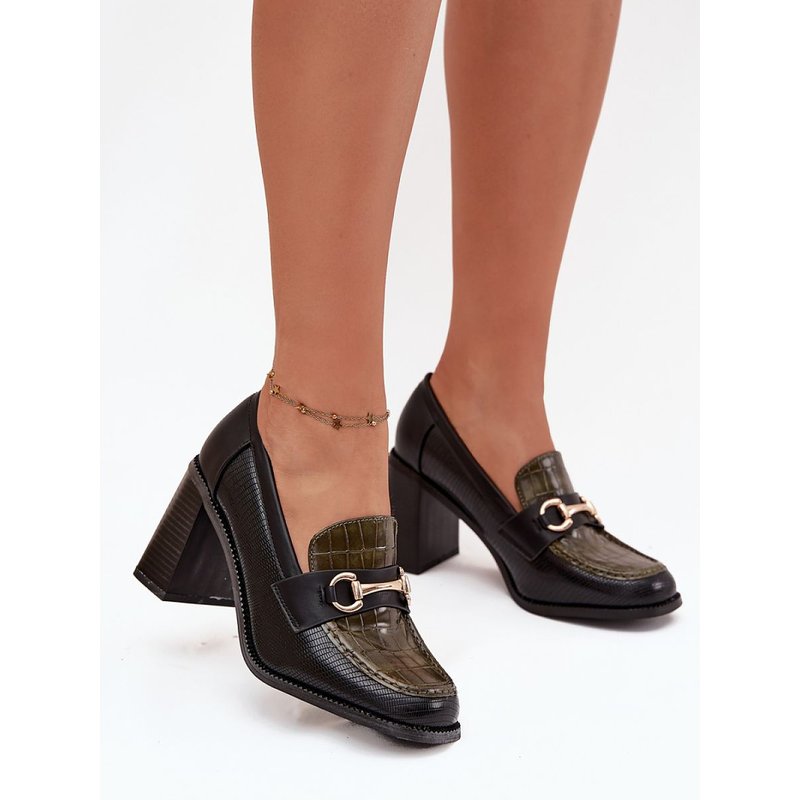 Heeled low shoes model 217845 Step in style - 40 - Green