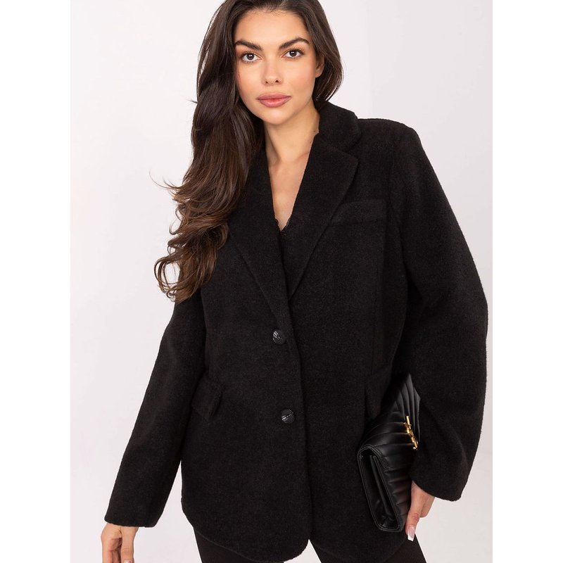 Coat model 220442 Rue Paris - ONE-SIZE-FITS-ALL - Black