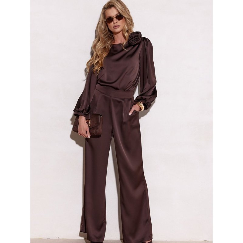 Women trousers model 222068 Roco Fashion - 40 - Brown