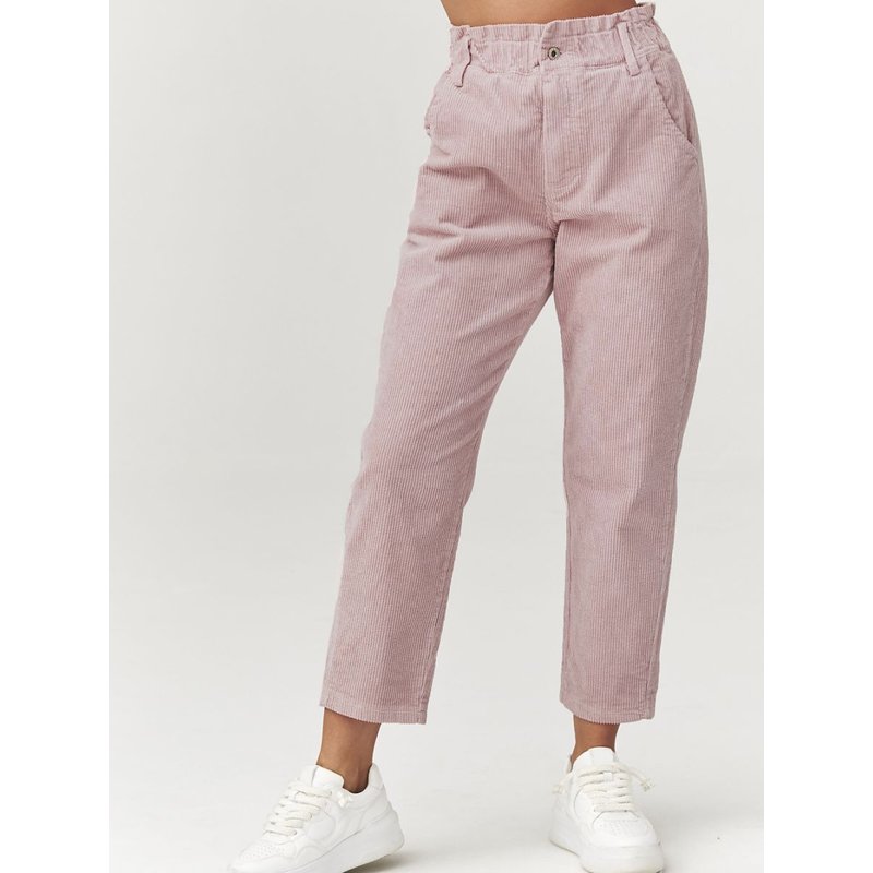 corduroy trousers model 223241 Makadamia - 38 - Pink