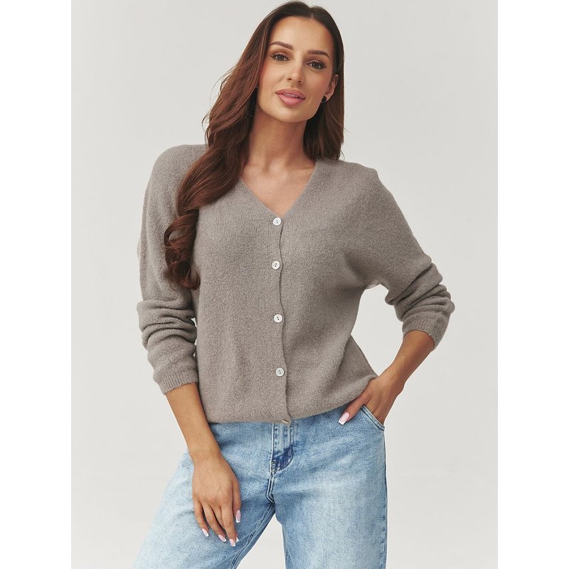 Cardigan model 223257 Makadamia - ONE-SIZE-FITS-ALL - Brown
