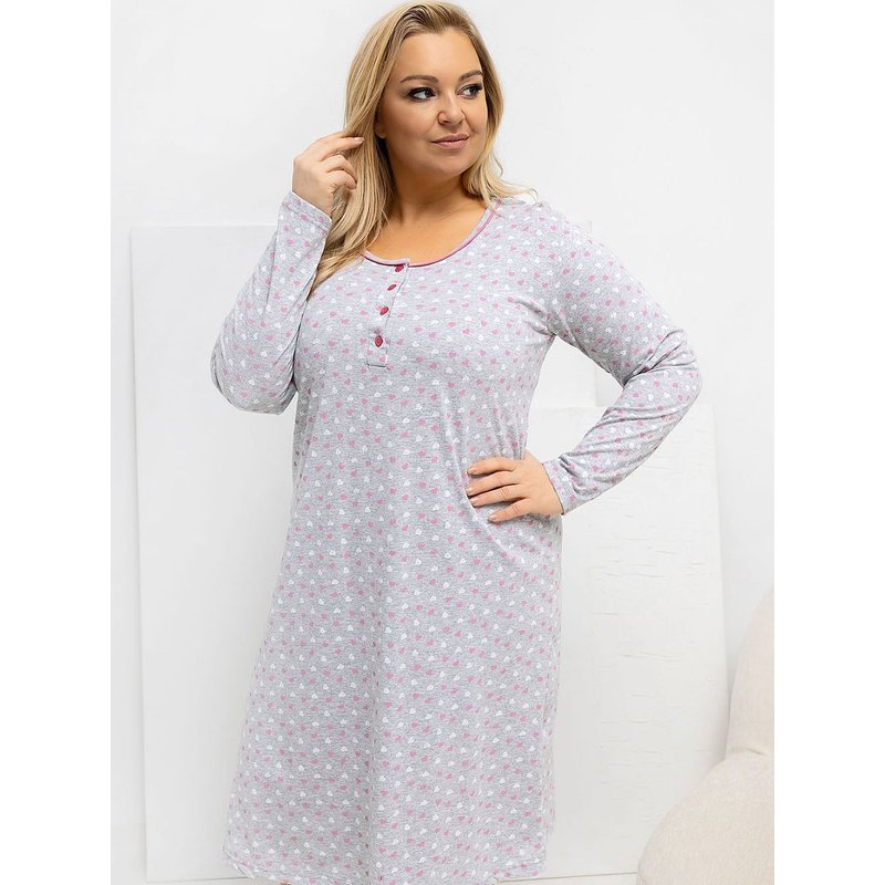 Plus Size Nightgown model 223309 Forever Pink - 4XL - Grey